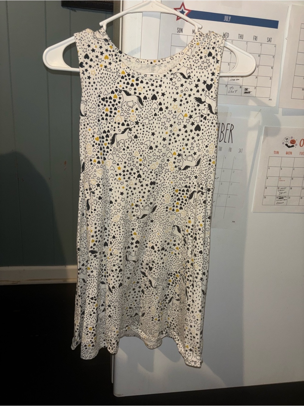 wonder nation White Swing Dress with Black Stars & Yellow Accents